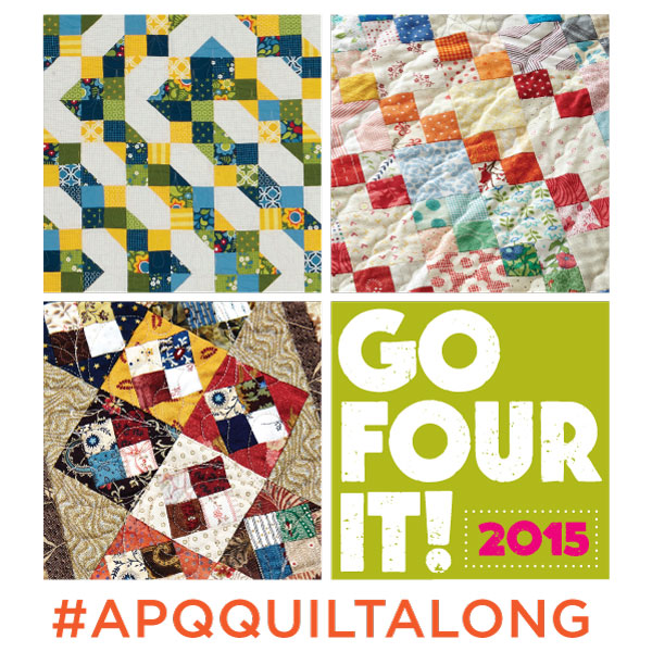Go FOUR It! April 2015 American Patchwork and Quilting #apqquiltalong www.aprilrosenthal.com